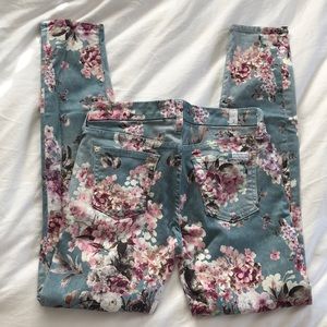 7 for all mankind Floral jeans leggings 26
